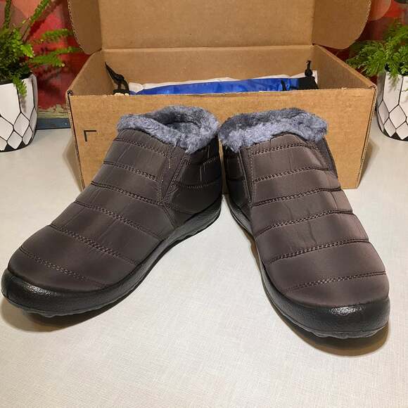 Winter Snow Boots Fur Outdoor Waterproof, US 7 M - Picture 1 of 10
